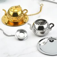 Цедка за чай комплект с лъжичка, снимка 2 - Аксесоари за кухня - 44215444