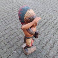 Дървена фигура на индианец , снимка 3 - Други ценни предмети - 39674810