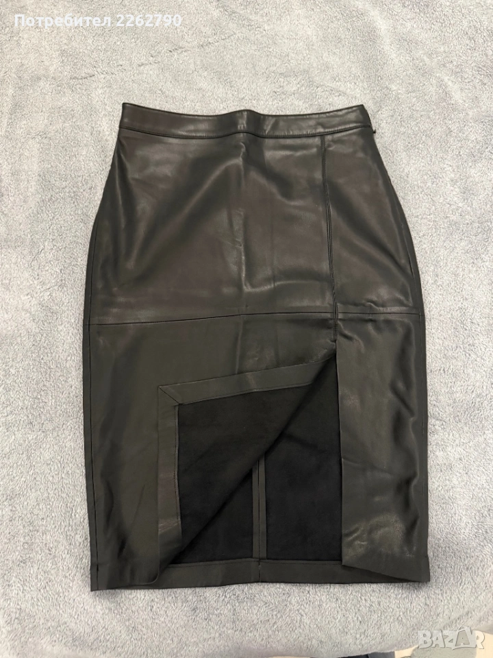 Миди кожена пола Mango S, снимка 1