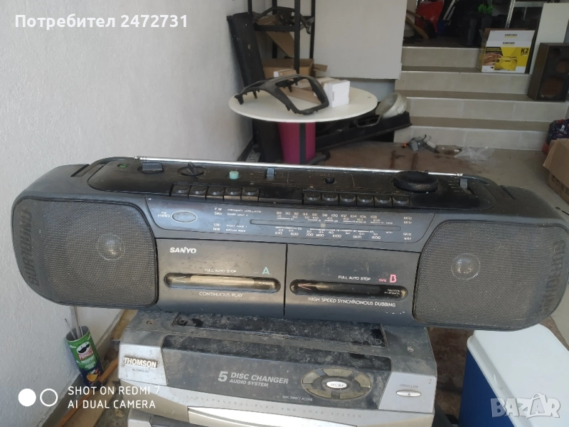 Двукасетъчен касетофон sanyo, снимка 1