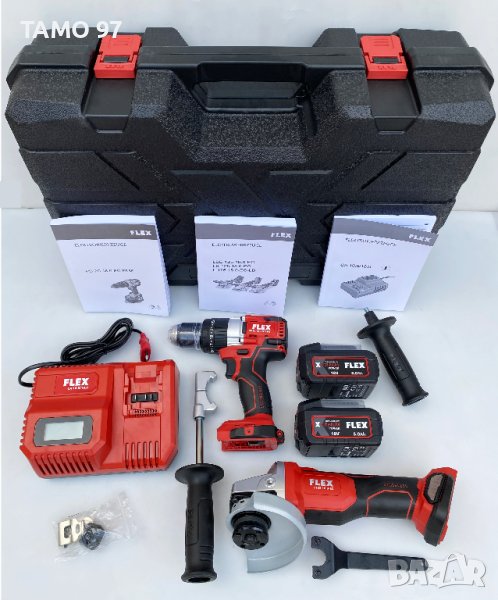 ТОП ОФЕРТА! Flex - Нов комплект от безчетков ъглошлайф и ударен винтоверт 07.2023г, снимка 1