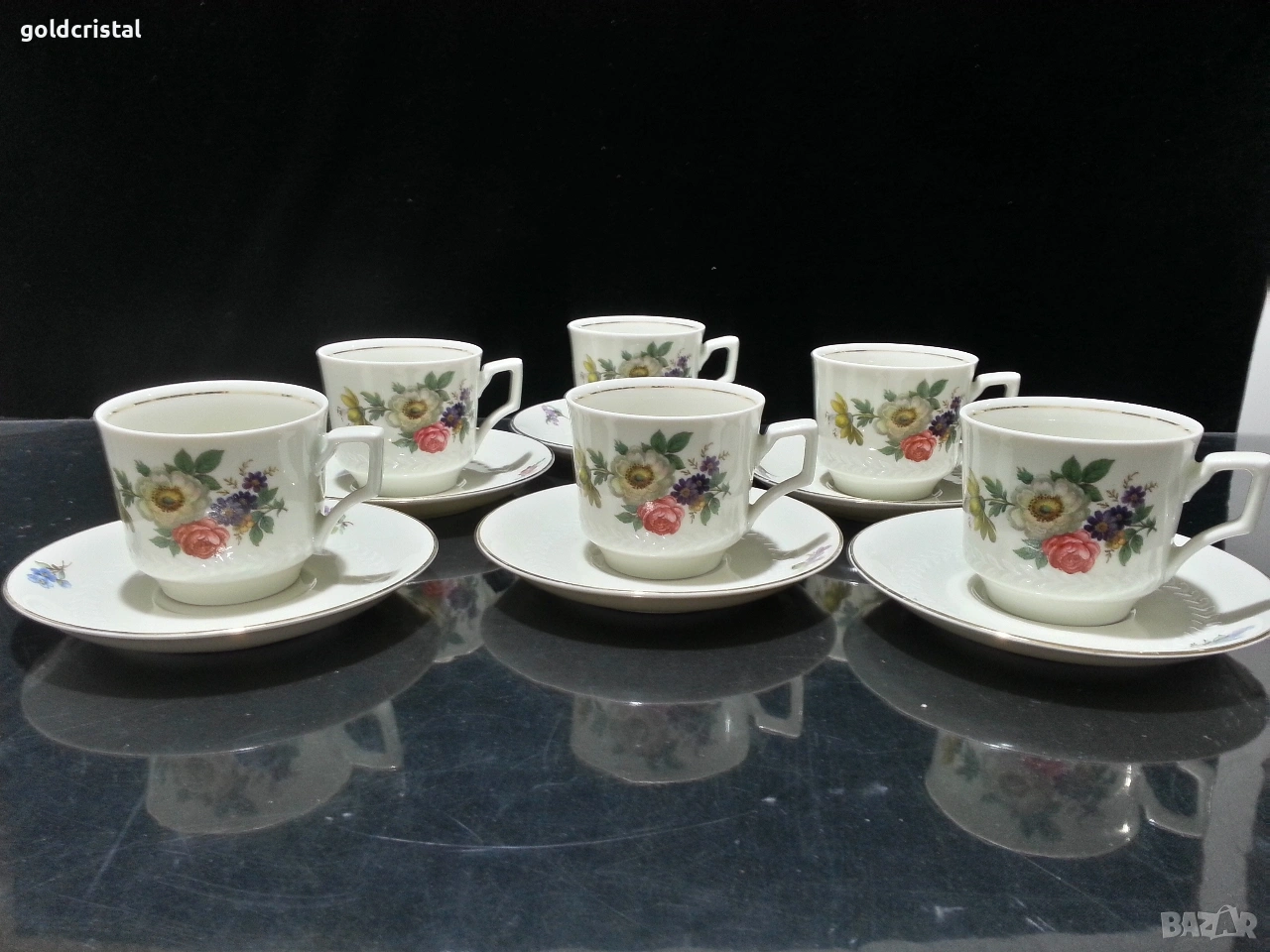 Стар немски порцелан чаши за чай кафе , снимка 1