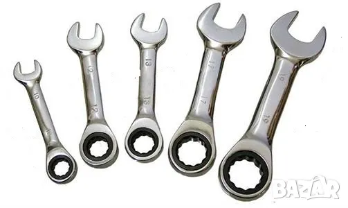 Звездогаечни ключове с тресчотка -КЪСИ- комплект 5 броя, снимка 1