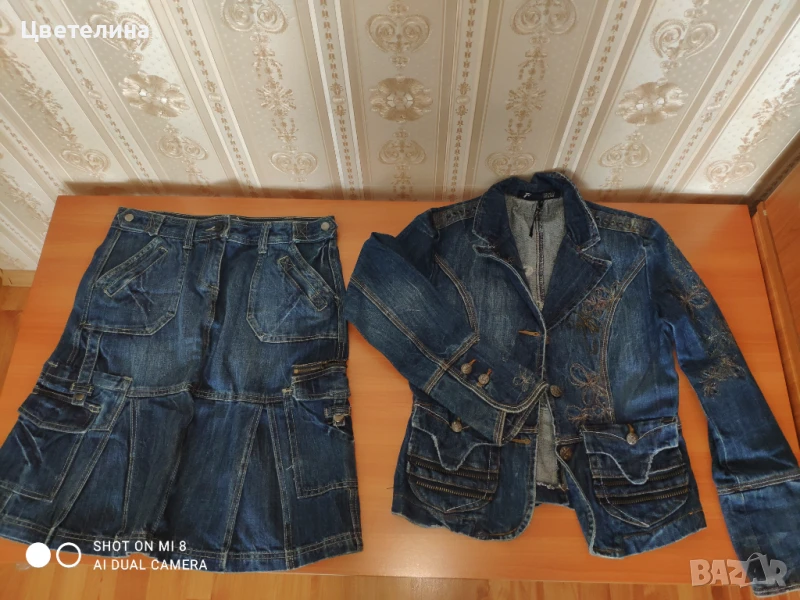 Дамски дънков комплект размер М, снимка 1