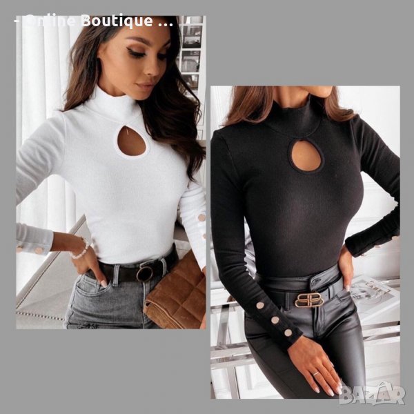 Дамска блуза рипс два цвята КОД 4, снимка 1