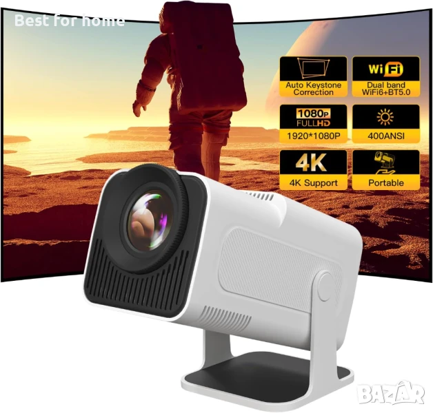 Мини проектор HY320 с WiFi и Bluetooth, снимка 1