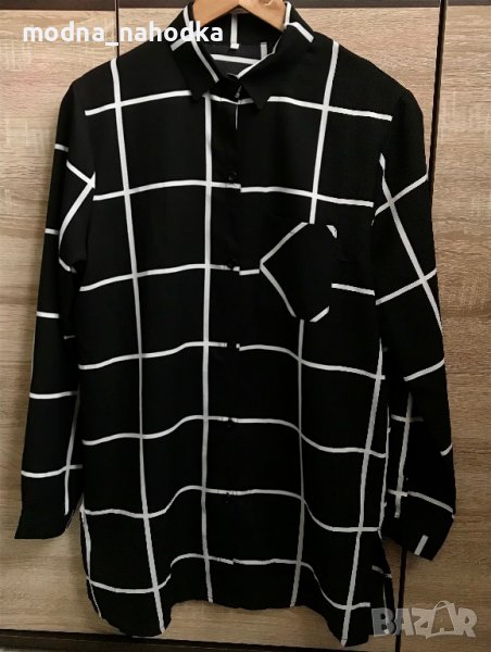 Елегантна риза в черно и бяло, снимка 1