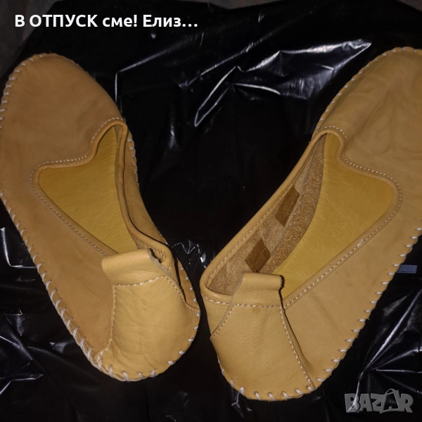 andrea conti woman slipper yellow Естествена кожа обувки жълти тип еспадрили.меки и леки, снимка 1