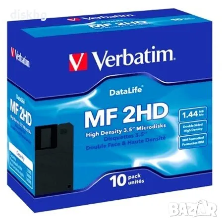 Нови дискети Verbatim, 1.44MB, 3,5" - фабрично запечатани в целофан по 10 броя в кутия, снимка 1