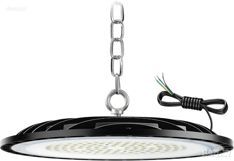 100W UFO LED прожектор за висок монтаж, 10000LM индустриална UFO лампа, 6000K-6500K, IP65, 1 брой, снимка 1