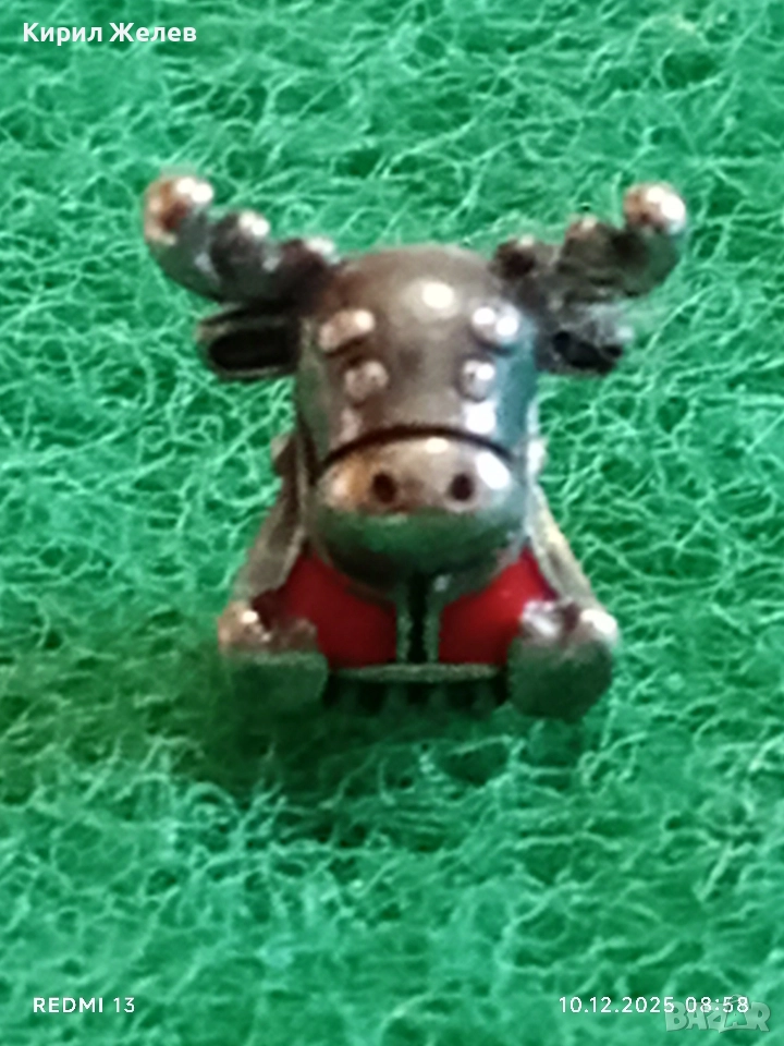 Сребърен талисман ПАНДОРА Канадски лос с кленов лист 50890, снимка 1