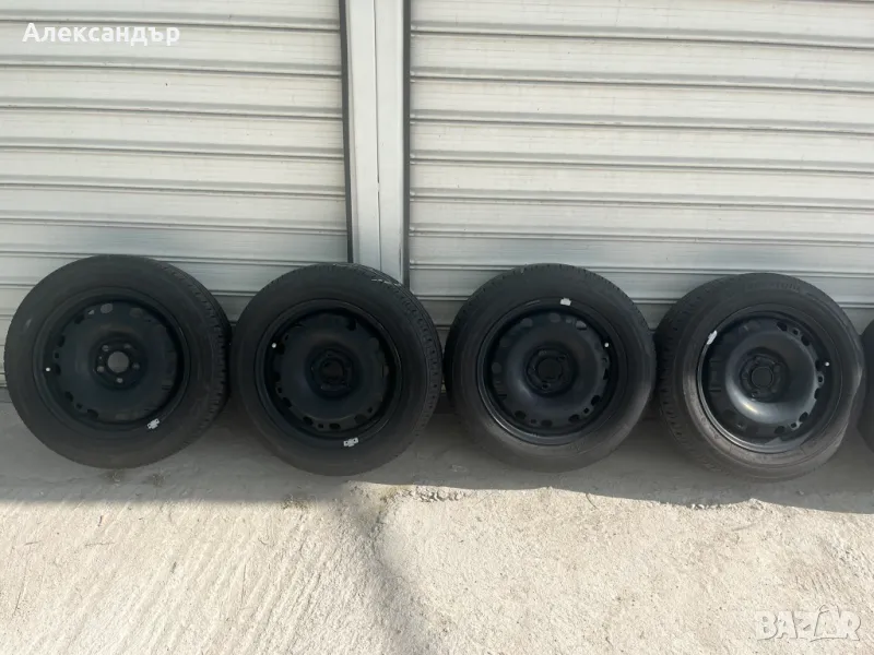 Железни джанти + много добри летни гуми за Volkswagen 5х112 - R15, снимка 1