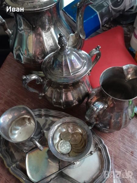 Ретро сервиз канички и др посребрен, снимка 1
