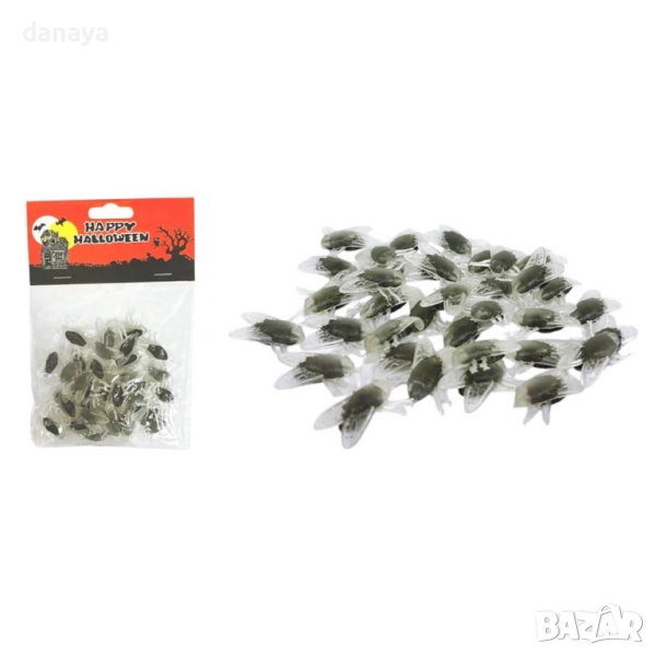 6151 Комплект гумени мухи за Хелоуин и парти декорация, 36 броя, снимка 1