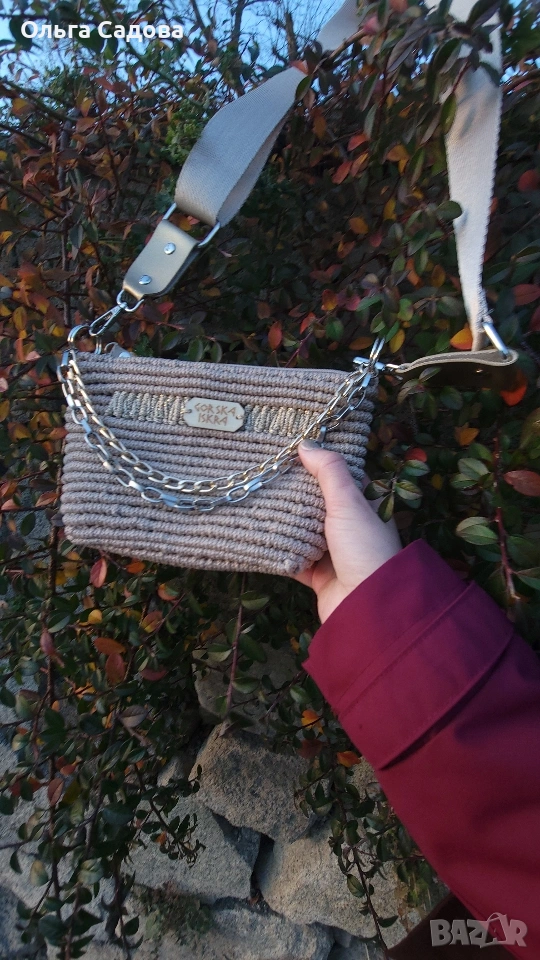 „Дизайнерска чанта Urban Dune – ръчна изработка,макраме, снимка 1