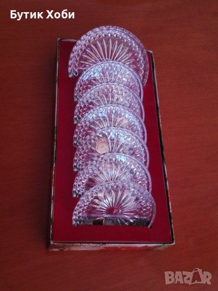 Комплект немски кристални чинийки, снимка 1