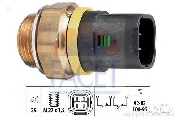 1.850.658 EPS ТЕМПЕРАТУРЕН ДАТЧИК 1.9 D, 1.9 TD, 1.9 dT, RENAULT 19 I / RENAULT 19 II  1988-1995, снимка 1