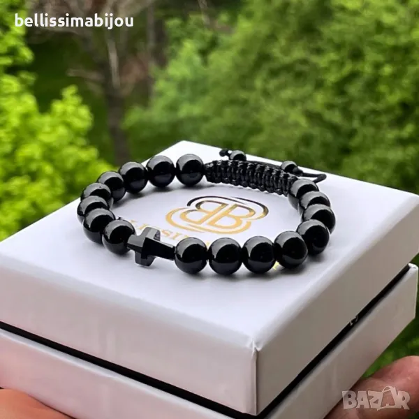 Мъжка Гривна с Кристален Кръст Сваровски/Swarovski, снимка 1