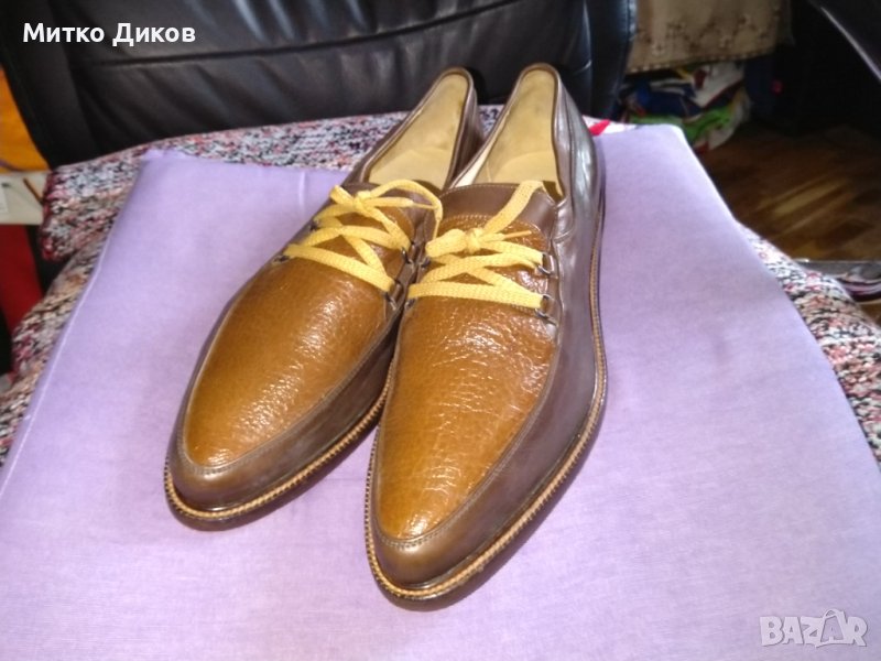 Peter flowers нови маркови италиански обувки естествена кожа размер №45 стелка 285мм, снимка 1