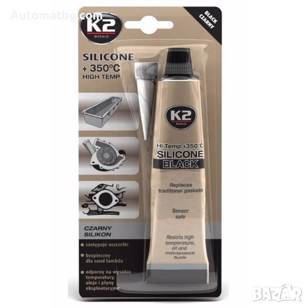 Високотемпературен силикон Automat, 21gr, Силиконов уплътнител, Черен, снимка 1