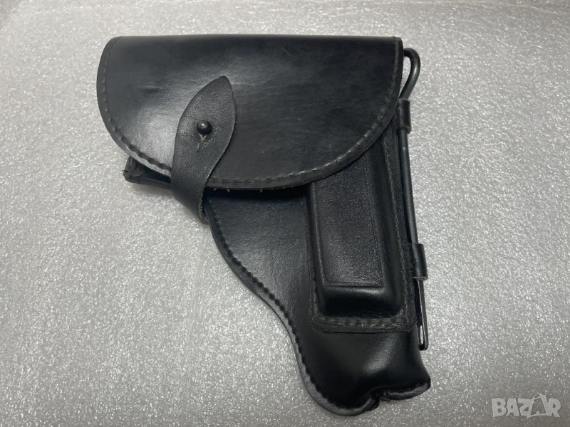 Нов! Офицерски черен Кобур за Макаров от естествена кожа с шомпол, снимка 1
