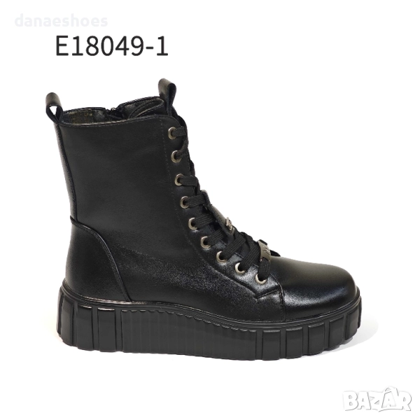 Дамски спортни боти в черно с ефектна подметка , снимка 1