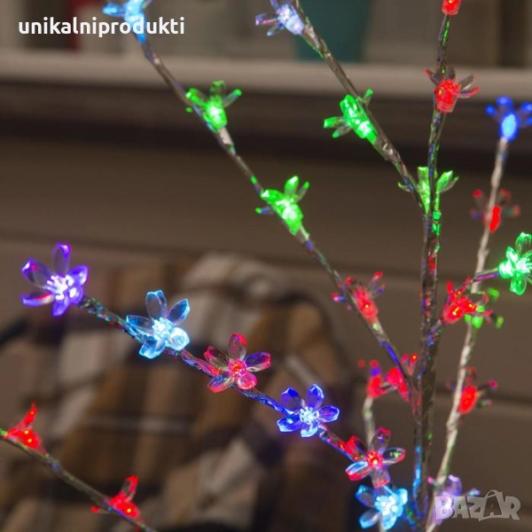 Коледно/новогодишно светещо дръвче 150 см – 85 LED цветчета, многоцветно, плаващ ефект, релакс, снимка 1