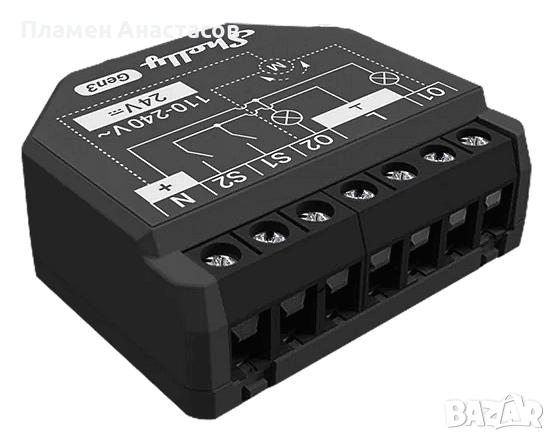 Shelly 2PM Gen3 – смарт микромодул за 2× On/Off или управление на щори (10 A), изисква неутрал, снимка 1
