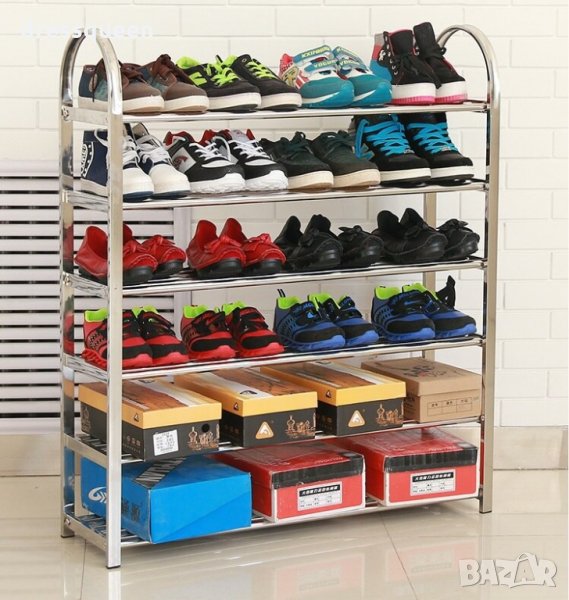 2480 Стелаж за обувки Метален с 5 и 6 рафта, снимка 1