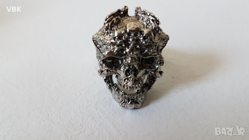 Рокерски пръстен Голям и масивен-Череп , снимка 1