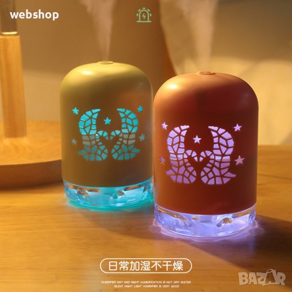 LED мини Дифузер , преносим светещ USB овлажнител за въздух , 340ML, снимка 1