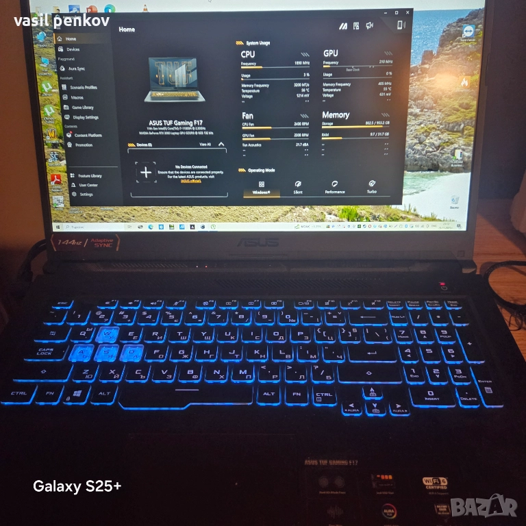 Геймърски лаптоп asus tuf f17, снимка 1