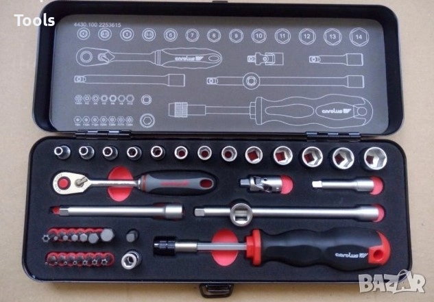 carolus gedore slim 1/4 36 части камъни вложки битове комплект, снимка 1