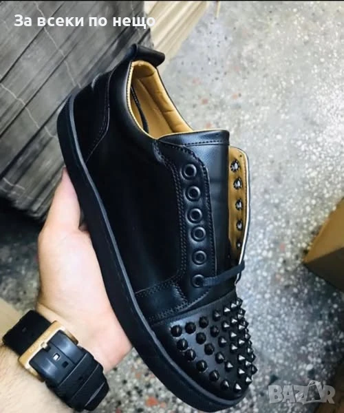 Christian Louboutin Мъжки Черни Обувки Със Шипове Код P865, снимка 1