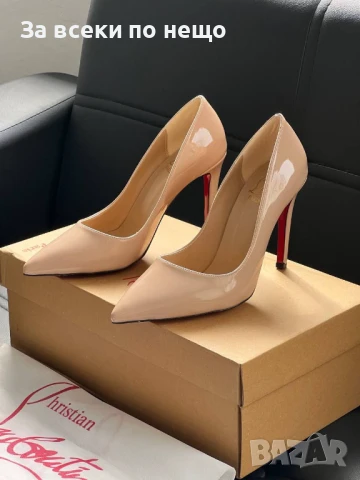 Christian Louboutin Дамски Бежови Обувки На Ток Кристиян Лоботин Код E675, снимка 2 - Дамски обувки на ток - 51112166