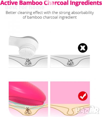 Ултразвукова силиконова четка за лице акумулаторна с безконтактно зареждане, снимка 2 - Масажори - 37884379