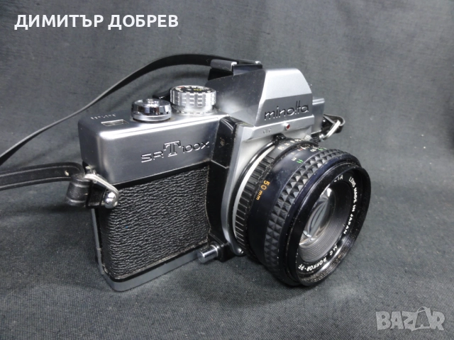 MINOLTA SRT100X SLR ФОТОАПАРАТ С ОБЕКТИВ MC ROKKOR PF 50mm 1:2, снимка 3 - Фотоапарати - 52495843