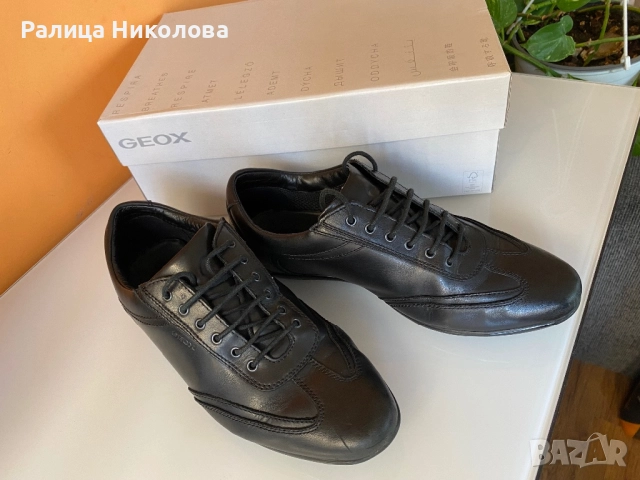Мъжки кожени обувки Geox 40 номер, снимка 5 - Маратонки - 51483009