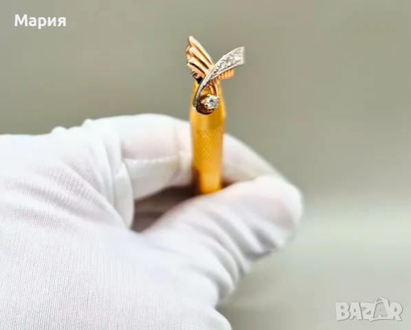  ЗЛАТЕН МЕДАЛЬОН С ДИАМАНТИ, снимка 2 - Колиета, медальони, синджири - 53571250