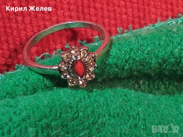 КРАСИВ НЕЖЕН ПОСРЕБРЕН КРИСТАЛЕН ФЕШЪН - АРТ МЕДЕН ПРЪСТЕН 38539, снимка 3 - Пръстени - 41454849