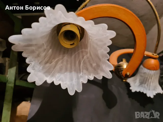 Полюлей с две фасунки,като нов, снимка 2 - Полилеи - 56476587