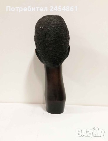 Африка, дърво, фигура, мъж, скулптура, абанос, антика, бюст, снимка 3 - Антикварни и старинни предмети - 42877621