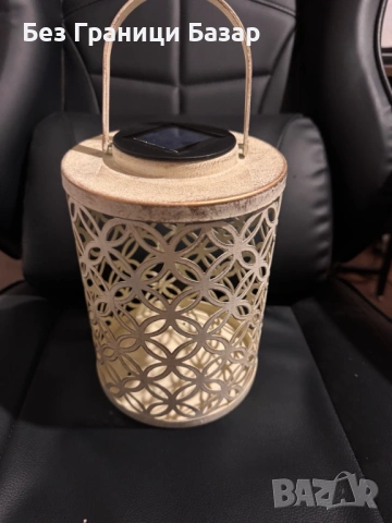 Нов Соларен декоративен фенер с ажурен метален дизайн и LED осветление