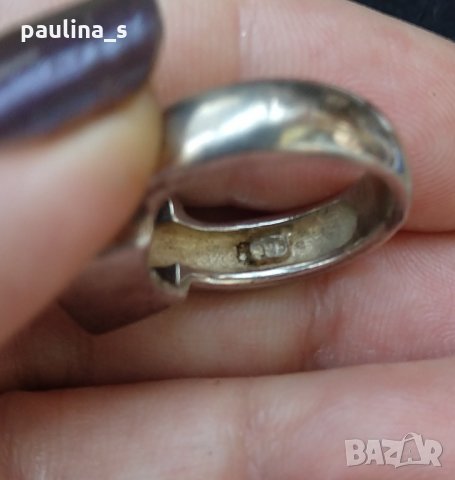 Масивен сребърен пръстен проба 925 Житен клас със седеф, снимка 5 - Пръстени - 29210840