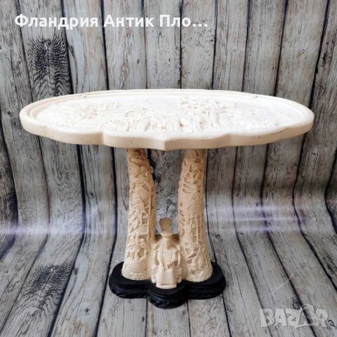 Азиатска масичка от талков камък , снимка 3 - Антикварни и старинни предмети - 42893199