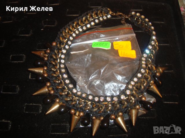 МАСИВНА БРОНЗОВА ОГЪРЛИЦА с ЦИРКОНИ и ШИПОВЕ ХЕВИ-МЕТАЛ Нео ГОТИКА СТИЛ 15123, снимка 4 - Колиета, медальони, синджири - 30625545