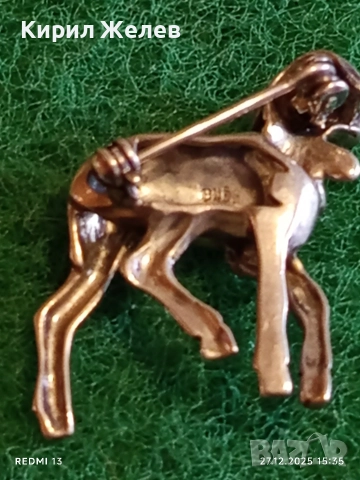 Винтидж сребърна брошка в формата на АГНЕ с МАРКЕЗИТ и РУБИНИ Ретро Арт бижу 41072, снимка 5 - Антикварни и старинни предмети - 52912981