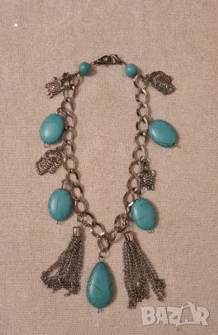 Бохо колие от син тюркоаз