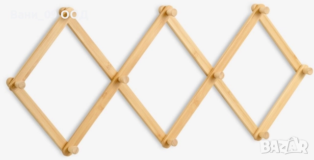 Бамбукова закачалка за стена, снимка 2 - Закачалки - 51971816