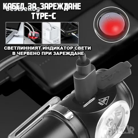 Мощен акумулаторен челник универсален фенер за глава къмпинг лампа, снимка 4 - Къмпинг осветление - 48414323